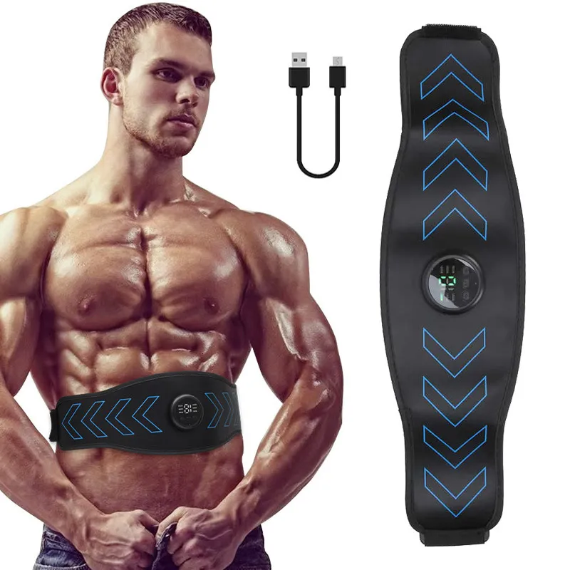 Integrated Fitness Equip EMS Muscle Stimulator Abs Trainer Abdominal Toning Belt USB Recharge Body Shaping Belly Weight Loss Home Equiment Unisex 230617