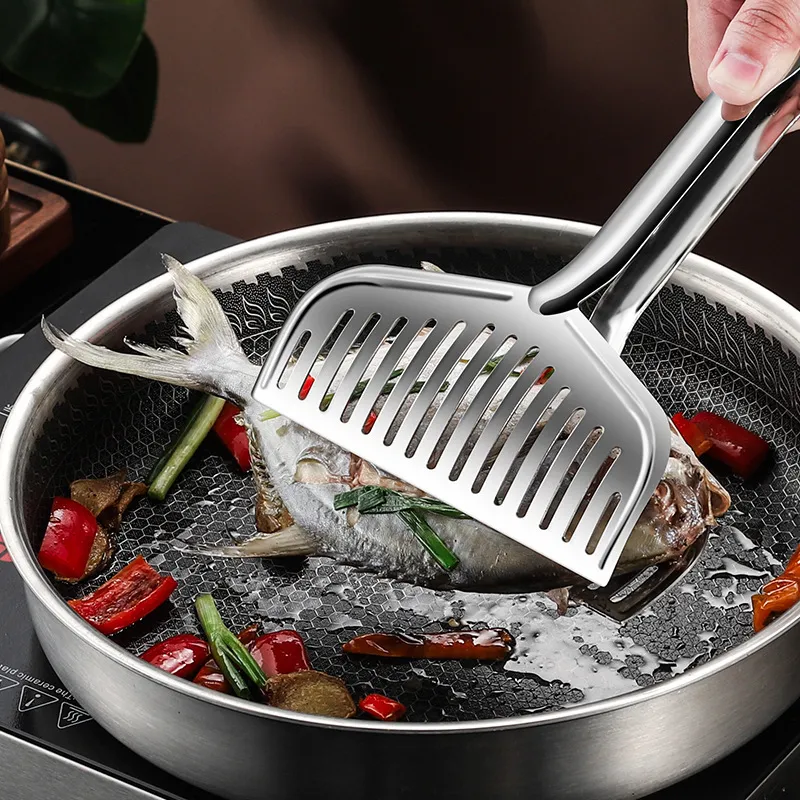 BBQ Tools Zubehör Edelstahl Haushalt Grillzange Lebensmittelzange gebratener Fisch gegrillter Fisch Zange Steak Bratzange Küchengeräte 230617