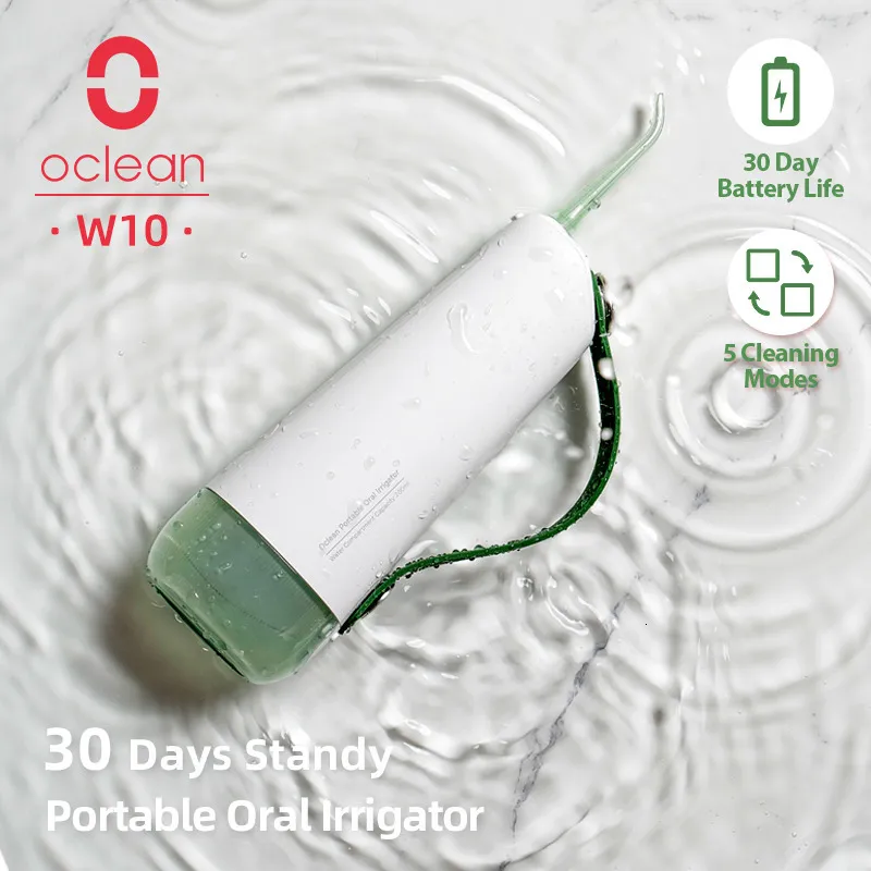 Altro Igiene orale Oclean W10 Irrigatore orale portatile Irrigatore a getto d'acqua Irrigatore sbiancante dentale intelligente IPX7 Irygator ricaricabile aggiornato da W1 230617