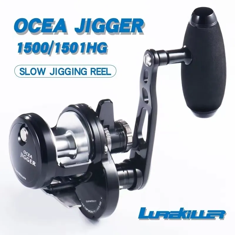 Lurekiller Baitcasting Okuma Reels Japan Made Full Metal Slow Jigging Reels  With Double Drag For Ocea Jigger, Boat, And 24Kgs/8.1BB 1500HG/1501Hg  230617 From Ren05, $118.17