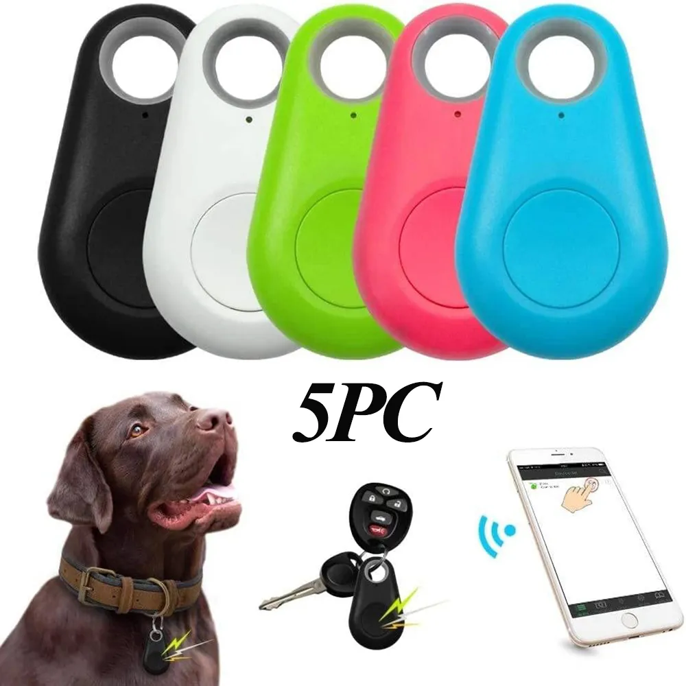 Overige hondenbenodigdheden Gps Pet Locator Smart 5 stuks Anti-verloren alarm tag Draadloze halsband Geschikt voor honden Kat Bluetooth Tracking Device Accessoires 230617