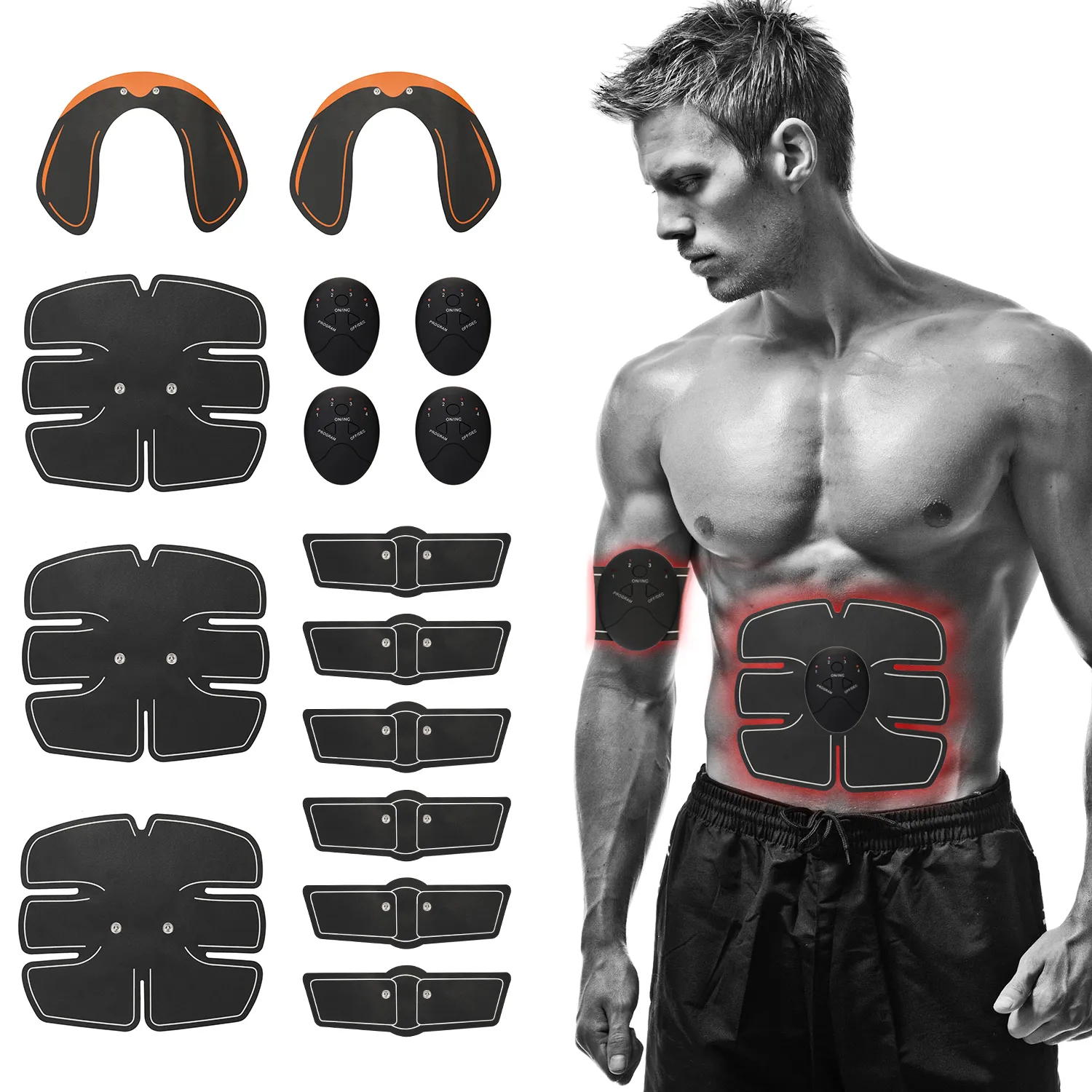 エクササイズグッズ Abdominal Toning Belt (2 sets) Integrated Fitness Equip EMS Wireless Muscle Stimulators Abdominal