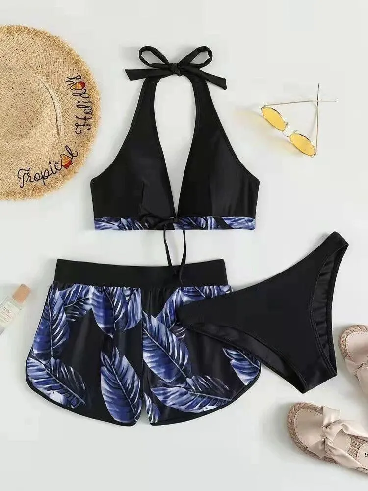 Set di costumi da bagno con stampa estiva set di bikini da bagno femminile 2022 Sports Beach indossare costume da bagno a due passi da bagno da bagno per piscina per nuoto