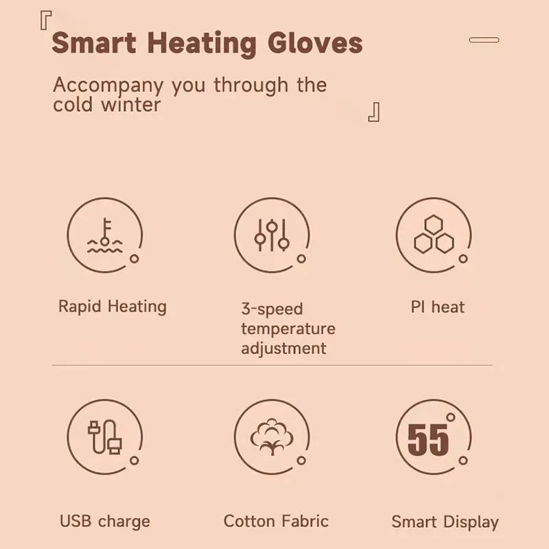 灌漑者Xiaomi Youpin Hand Warmer Gloves温度制御充電式の手の暖かい冬の自己heat式電気グローブ暖かい新しい
