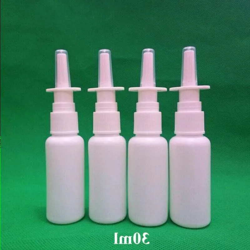 Kostenloser Versand 100 Sets 30 ml pharmazeutische HDPE-Nasensprayflasche mit Nasensprayer 18/410 Xcmpx