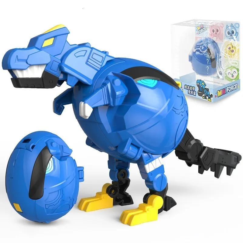 Brinquedos de transformação Robôs Mini Force Super Gino Power Deformation Eggs Robot Toys Figuras de ação MiniForce X Transformation Dinosaur Toy 230617