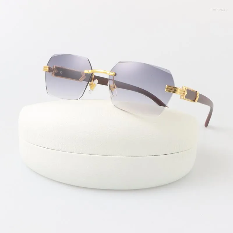 Lunettes de soleil sans monture carré Vintage homme femme marque concepteur dégradé lunettes de soleil mâle femme mode rétro extérieur