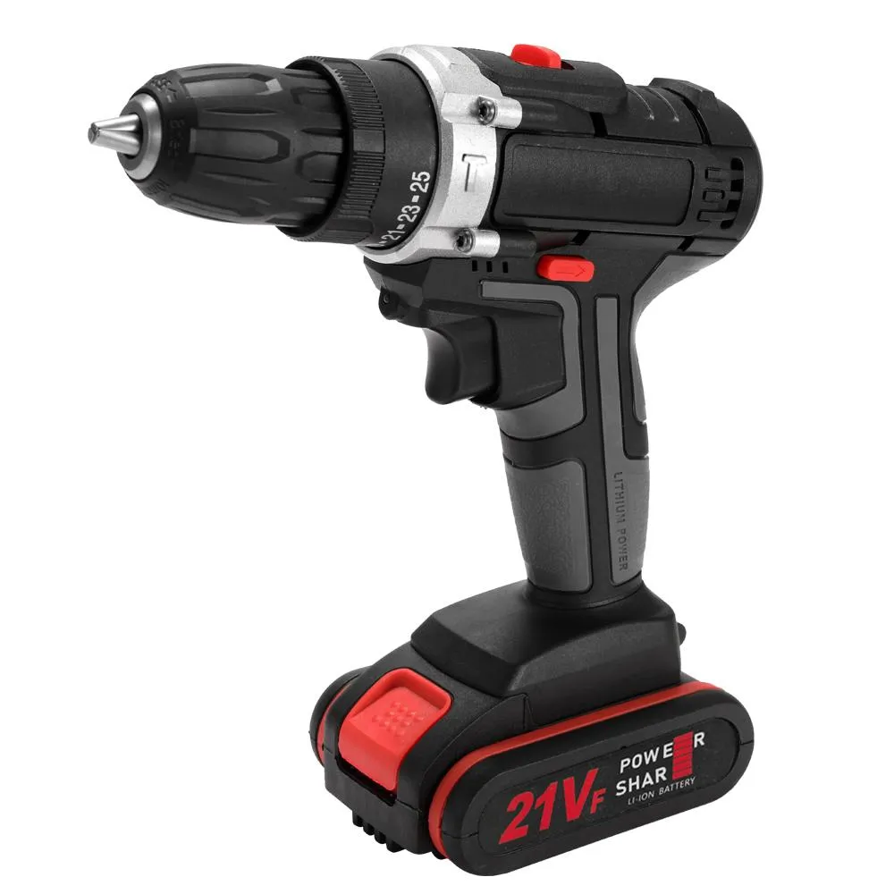 Boormachine 21V Multifunctional Cordless Drill Electric Screwdriver Cordless Drill Highpower Lithium Battery Wireless Rechargeable Drills