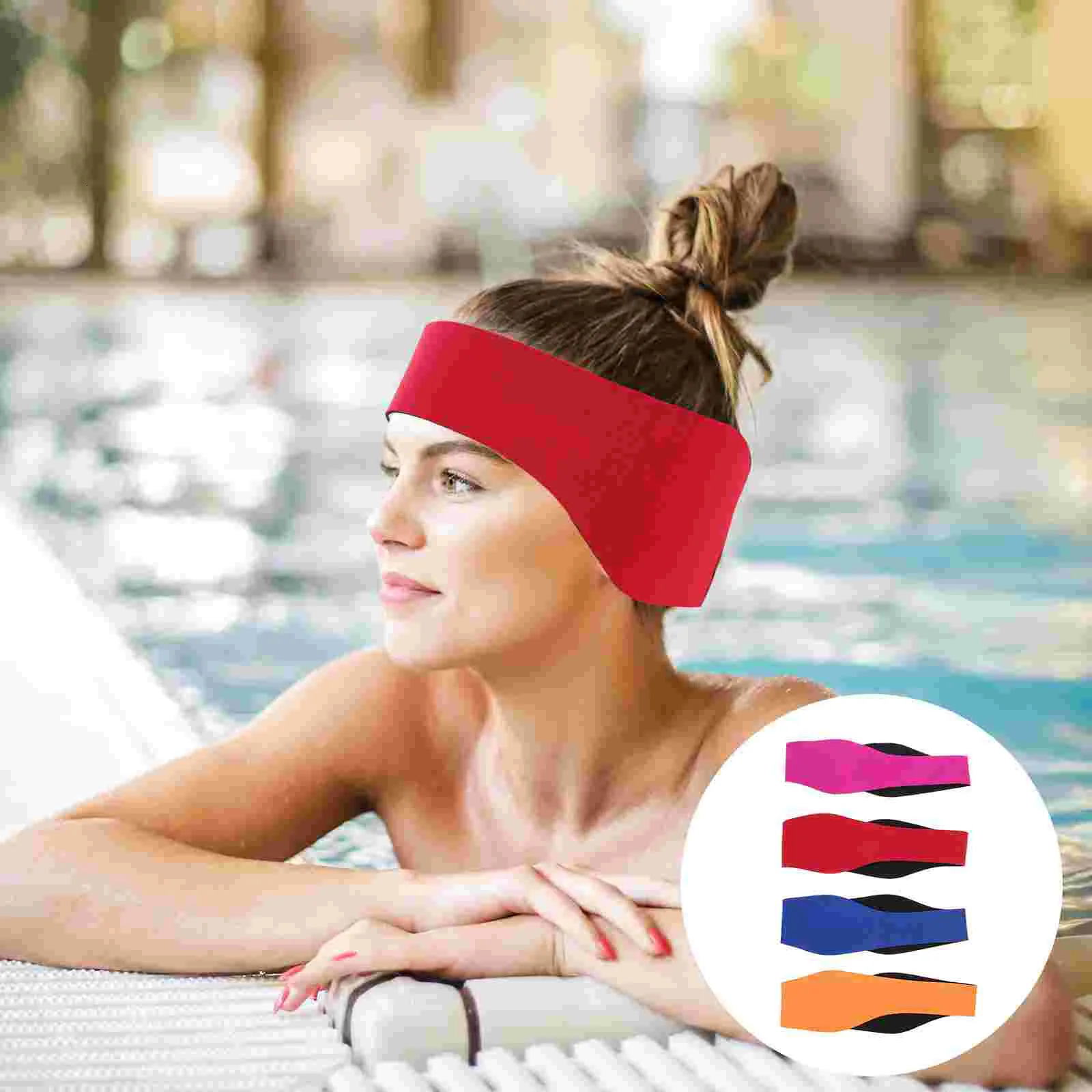 Risparmia alla grande su Swimming Caps Headband Ear Swim Guard Swimming  Shower Adjustable Headbands Workout Covers Band Fitness Hair Elastic  Earplugs