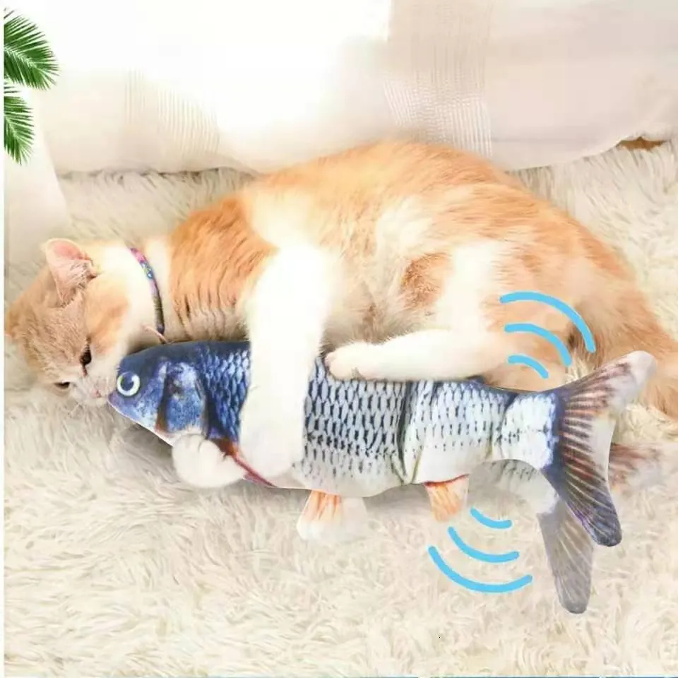 Cat Toys Cat USB Charger Toy Fish Interactive Electric Floppy Fish Cat Toy Realistic Pet Cats Chew Bite Toys Pet Supplies Cats Dog Toy 230617