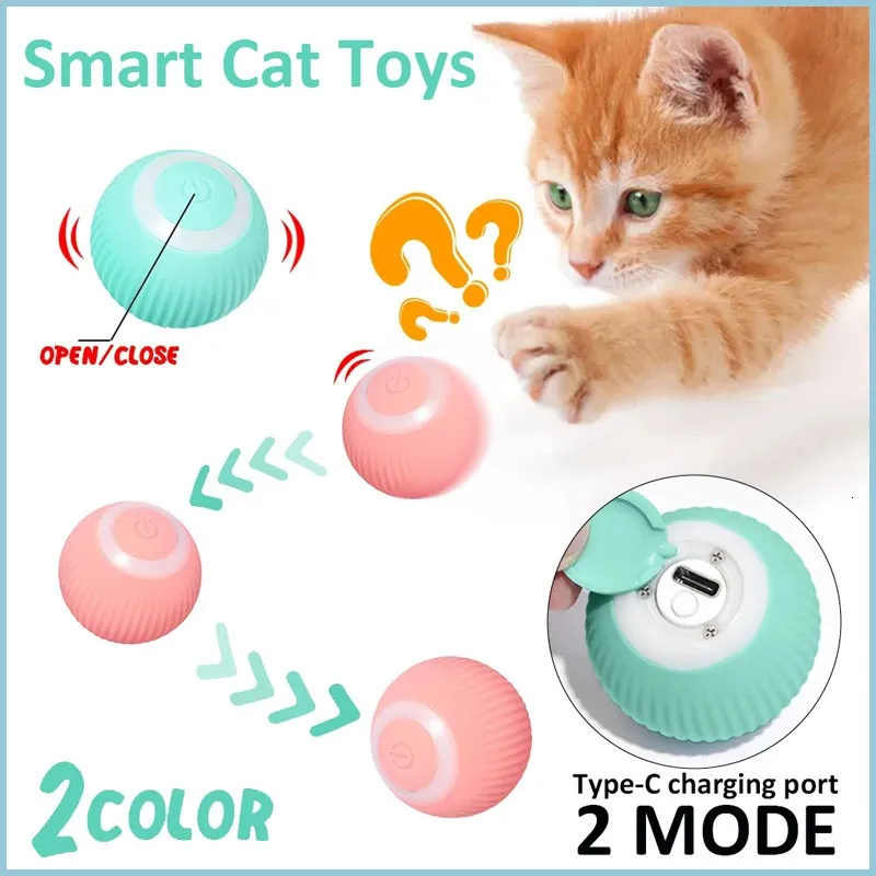 Cat Toys Smart Cat Toys Automatic Rolling Ball Electric Cat Toys Interactive For Cats Training Self-moving Kitten Toys Pet Accessories 230617