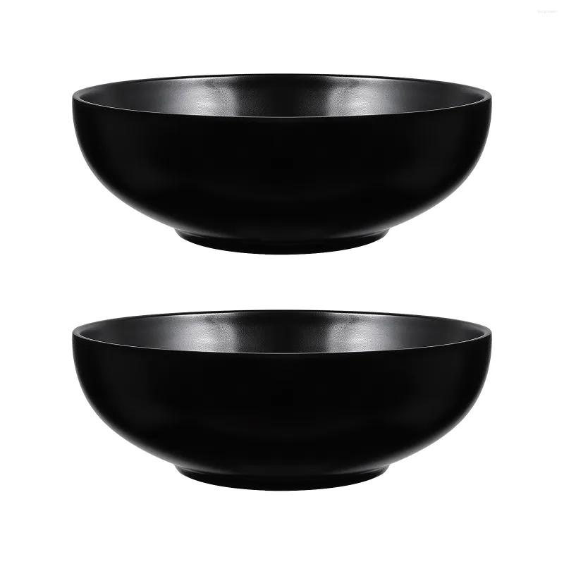 Ensembles de vaisselle 2 Pcs Bol Ramen Japonais Couverts Noirs Céréales Servant Vaisselle De Nouilles Tirées À La Main