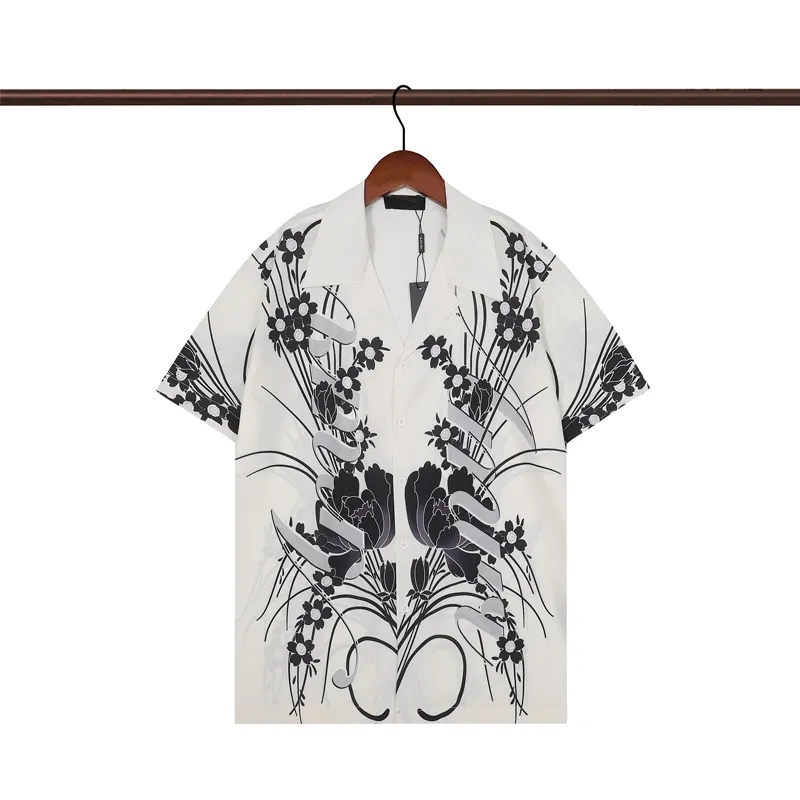 チータープリントボウリングシャツメンズデザイナーシャツハワイアン半袖シャツの男性スリムフィットドレスシャツバラエティハワイシャツ