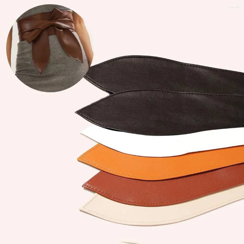 Belts Women Dress Bowknot Plus Size Waist Seal Band Bow Streamers Soft Leather Wide Decor Belt