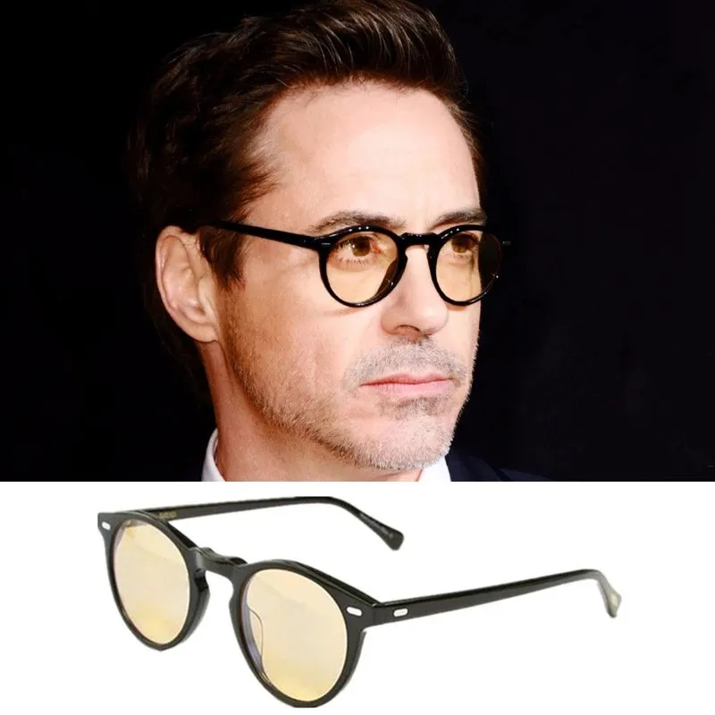 Gregorypeck Vintage Round Polarized SunGlasses O586 nightyellow lunettes de conduite BranDesig Hommes Femmes Occhiali Da soGafas Oculos fullset case