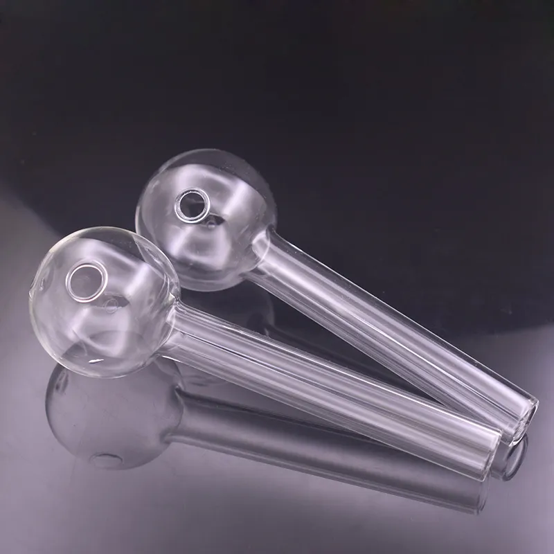 Whosael Thick Pyrex 6inch Glass Oil Burner Pipe with jumbo 50mm ball clear Smoking Hand Pipes Oil Pipe bong de vidro para cachimbo de água