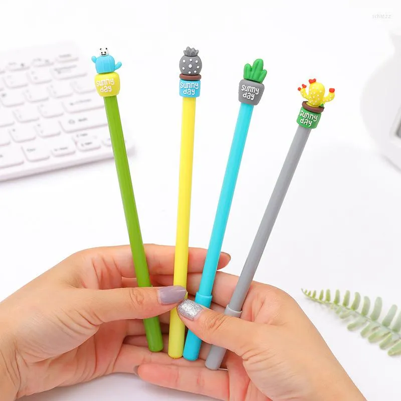 1Pc Korean Kawaii Succulent Ink Pen Stationery Cute Plants Gel School Office Supply Handle Gift Creative Styling