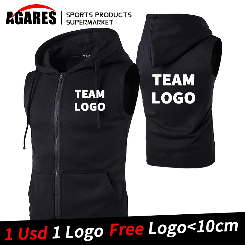 Other Sporting Goods DIY Graphic Men Vests Fashion Personalized Design Print Zipper Hoodies Simple Custom Solid Color Boxing Sports Jackets 230617