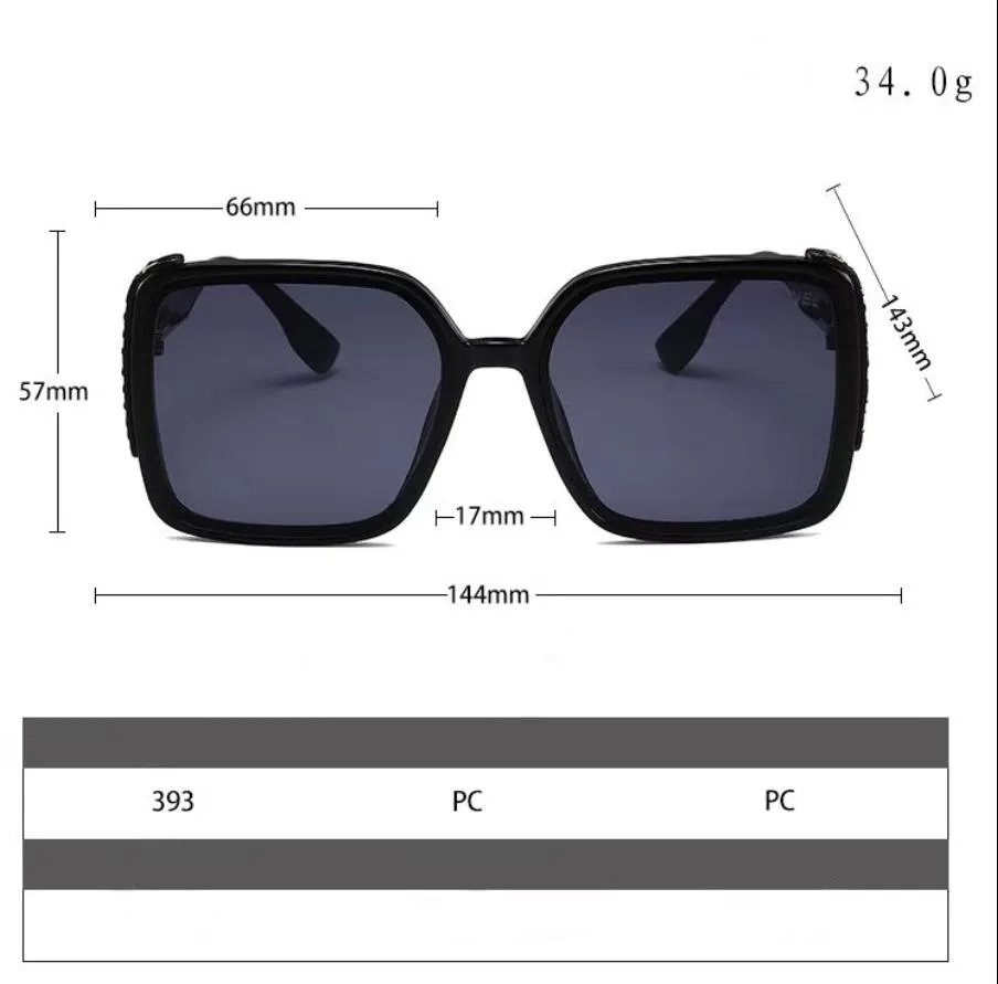 New high quality windproof PU400 luxury 393 men's and women's designer polarized sunglasses