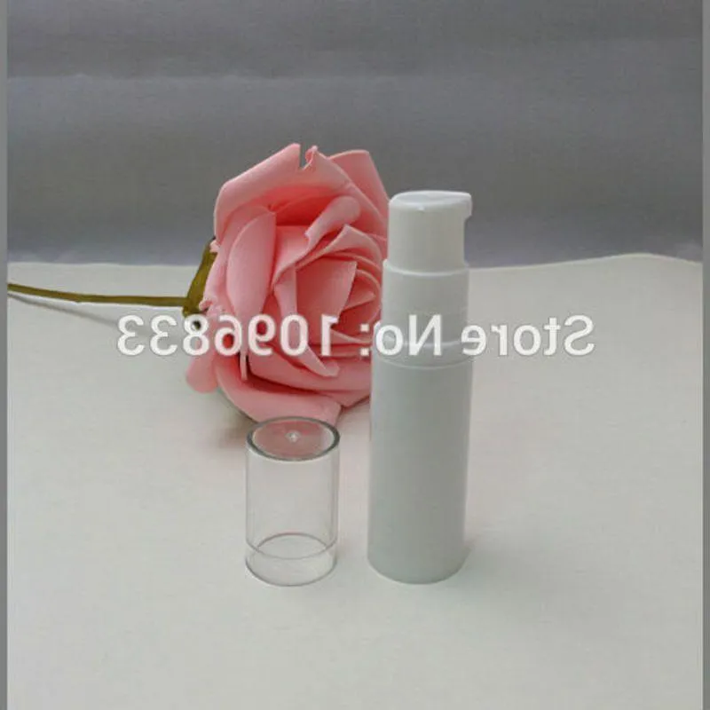 Bouteilles d'emballage blanches sans air de 5ML pour échantillon cosmétique, bouteille de pompe sans air de buse de pompe de lotion 5G, 100pcs Viapi