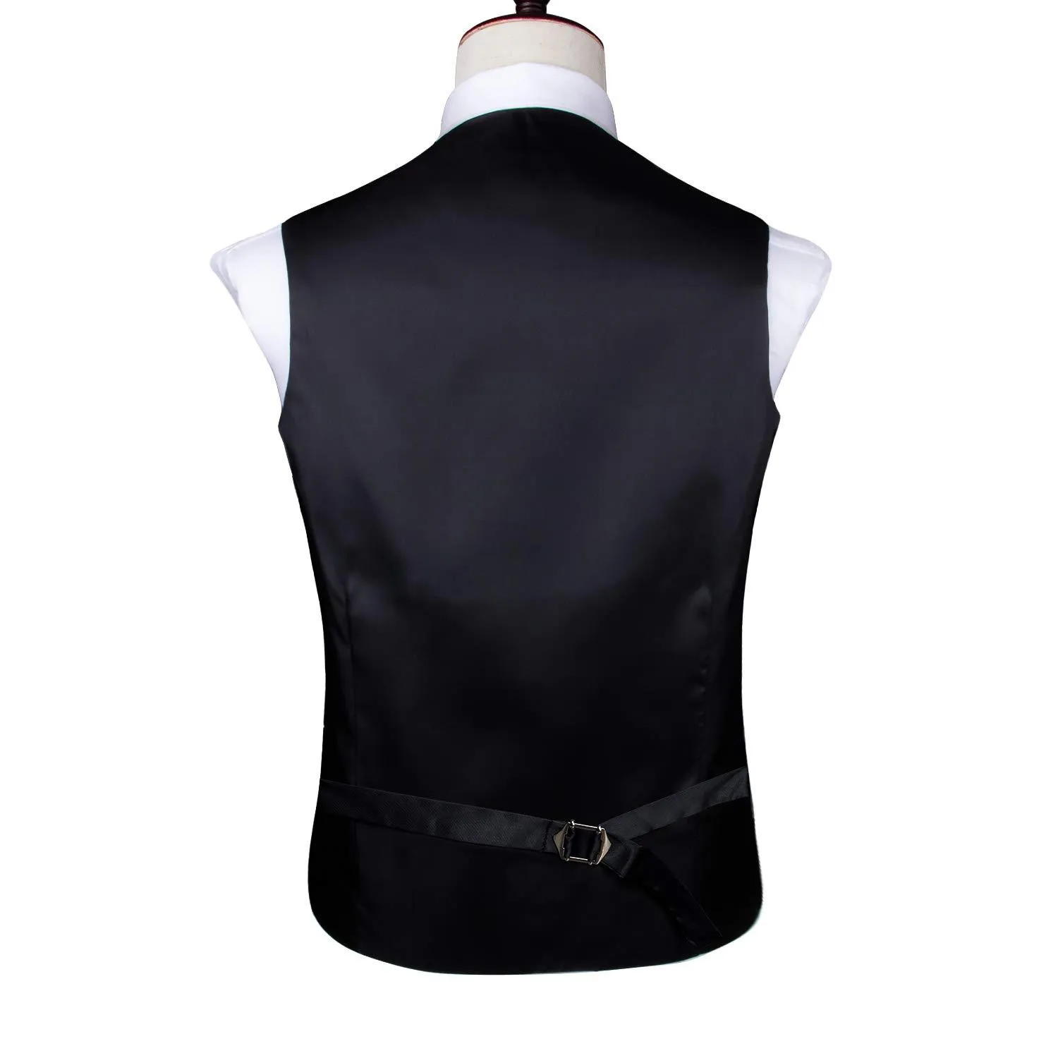 HiTie flambant neuf soie hommes gilets gilet veste cou cravate mouchoir boutons de manchette noeud papillon pour hommes robe costume mariage affaires XXXL