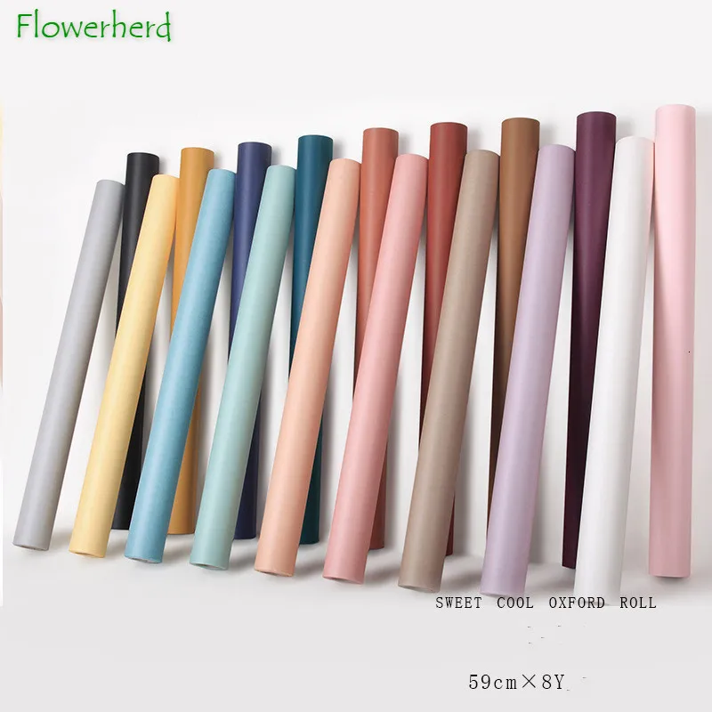 Förpackningspapper 59cmx8y Roll Flower Bouquet Wrapping Flower DIY Watertofal Oxford Paper Floral Wrapping Paper Craft Paper Present Wrapping Paper 230617