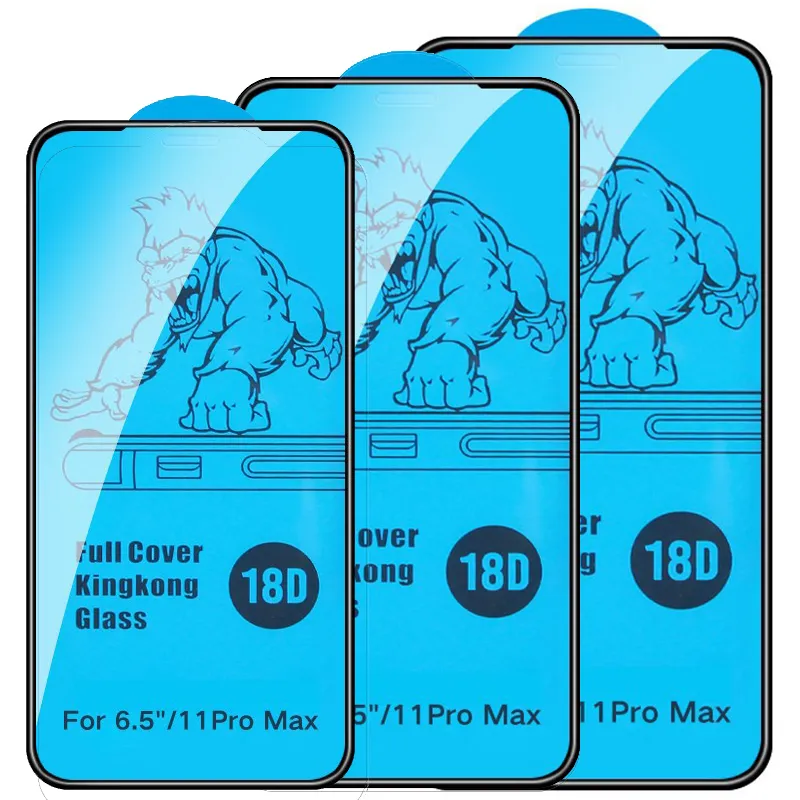 Protecteur d'écran pour iPhone 15 Pro Max 14 Plus 13 Mini 12 11 XS XR X 8 7 SE 18D Airbag Verre Trempé Couverture Complète de Colle Couverture Incurvée 9H Preuve Premium Film Garde Bouclier