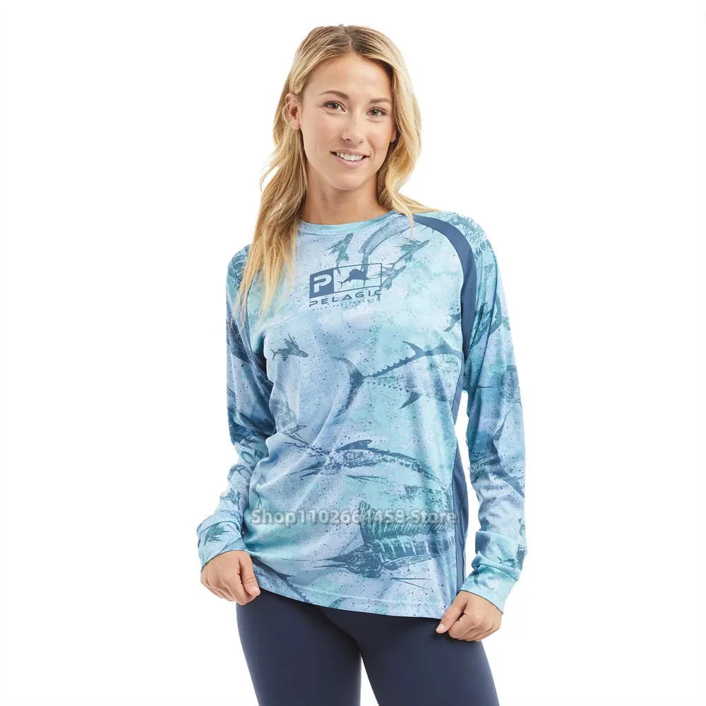 Altri articoli sportivi PELAGIC Gear T-shirt da pesca da donna Girocollo Manica lunga Protezione UV 50 Camicia da pesca Estate Anti-sudore Abbigliamento da pesca all'aperto 230617