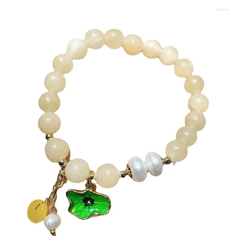 Bracelets porte-bonheur Style Jade Bracelet Femme Pierre Naturelle Agate Hetian Calcédoine Pour Femme Simple Personnalisé