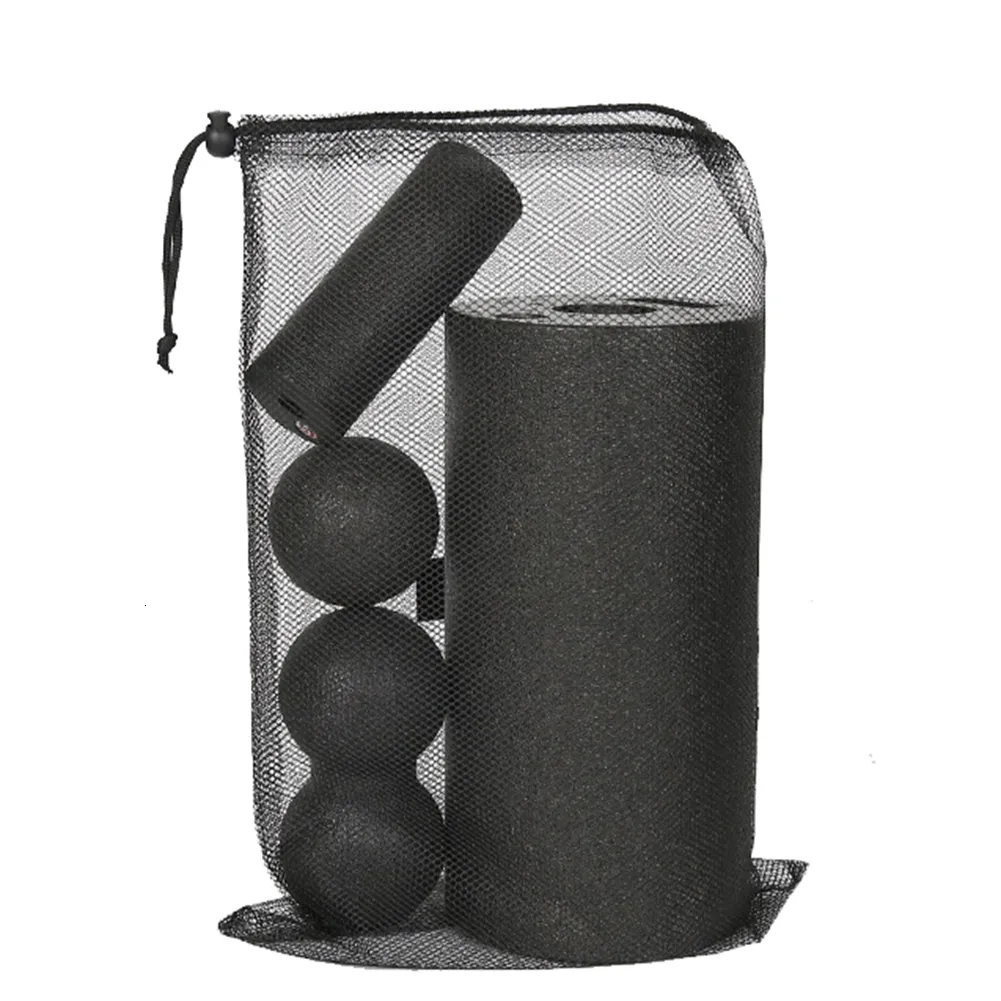 Yoga Blocks 4pcs Yoga Pilates Massage Roller Fitness Ball Foam Roller Set per mal di schiena Trattamento auto-miofasciale Pilates Rilascio muscolare 230617