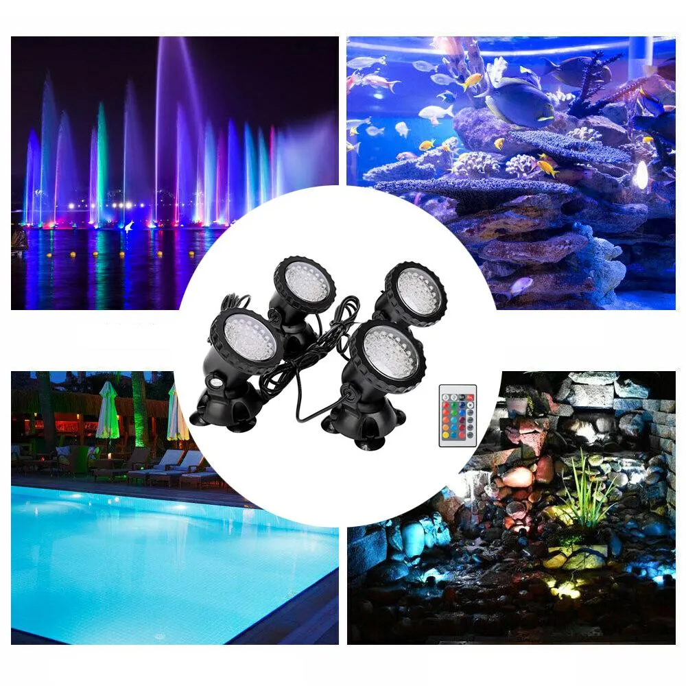 Beleuchtung LED Unterwasserbeleuchtung RGB Aquarium 36 LED Scheinwerfer