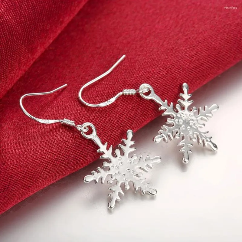 Dangle Oorbellen Fabriek Directe Verkoop 925 Sterling Zilver Voor Vrouwen Hoge Kwaliteit Mode-sieraden Sneeuwvlok Drop Holiday Gift