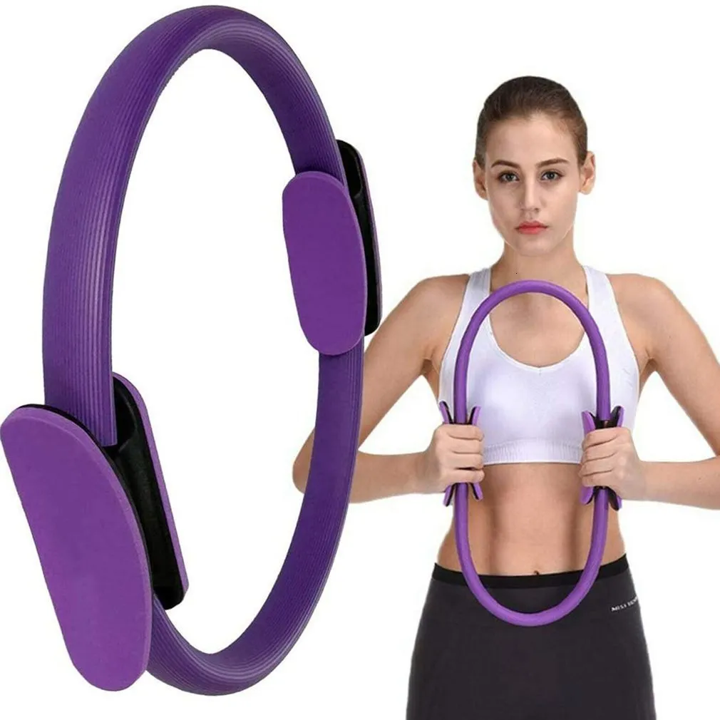 Cercle De Pilates NA – Portable, Léger, Avec Poignées En Mousse NBR, Violet, Pour Tonifier Abdos, Cuisses Et Jambes