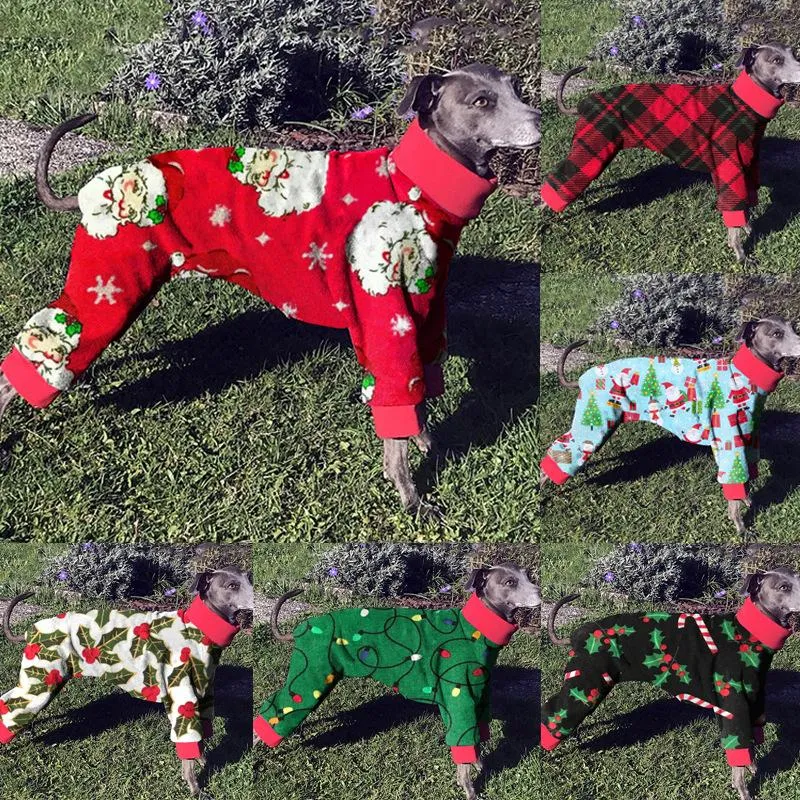 Hoodies Winter Hondenfleece trui Hoge kraag Kerstprint Casual huisdierjas Grote hond Vierpotige Lange mouwen Winddichte warme kleding