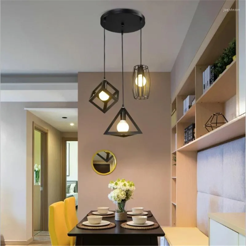 Pendant Lamps Modern Minimalist Restaurant Chandelier Creative Art Personality Dining Table Bedroom Study Bar Three Head LED