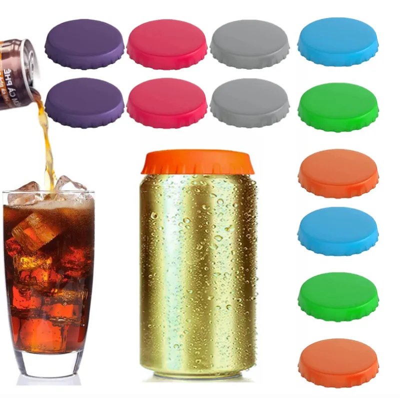 Silicone Reusable Bottle Caps Leak Beer Bottle Wine Cocktail Soda Soft Drink Caps Candy Colored Sealed Stopper Cover Kitchen Gadgets 1224509