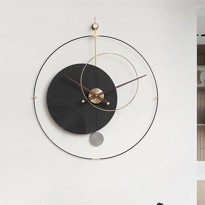 Zegary ścienne Hiszpania nordycka luksusowy zegar cichy metal nowoczesny duży drewno kreatywny sypialnia dekoracja salonu lqq15yh