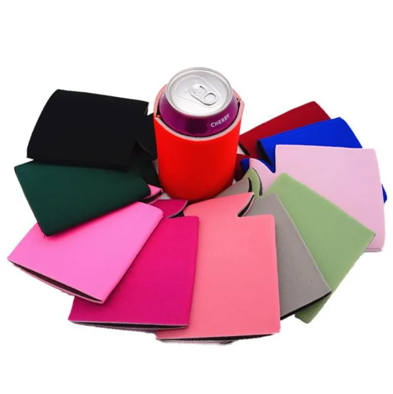 Lattine di birra vuote Coolers Sublimazione Soda Neoprene Cover Coolies Plain Drink Beverage Sleeves per matrimoni Addio al nubilato Party Favor 11 colori DW1254