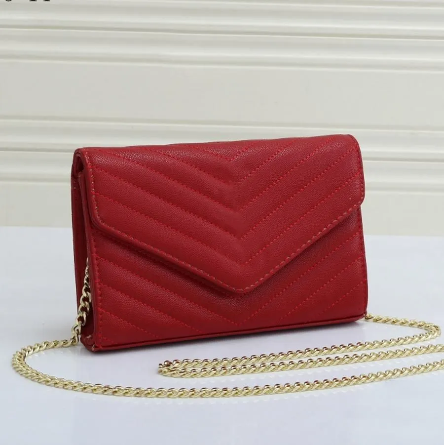 Luxury Designer Classic Evening Bags Wallets Golden Chain Shoulder Bag With Six Colors Handbag Ladies Cross Body Fashion Messenger Clutch Y2068