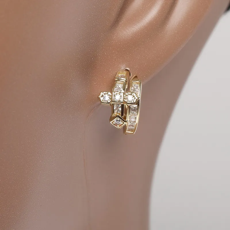 Heren hoepel oorbellen Hip Hop gouden oorbellen sieraden Hoge kwaliteit diamanten oorbellen