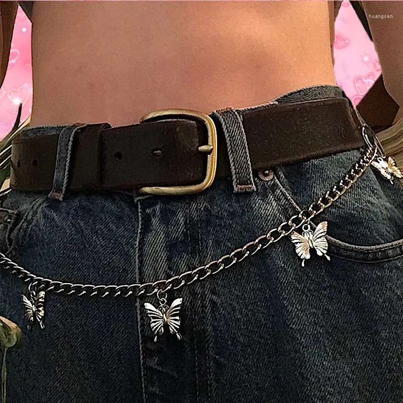 Anahtarlık 90'lar estetik hayvan kelebek bel zinciri pantolon kadınlar için punk serin vintage goth anahtarlık takılar vücut aksesuarları hediyeler