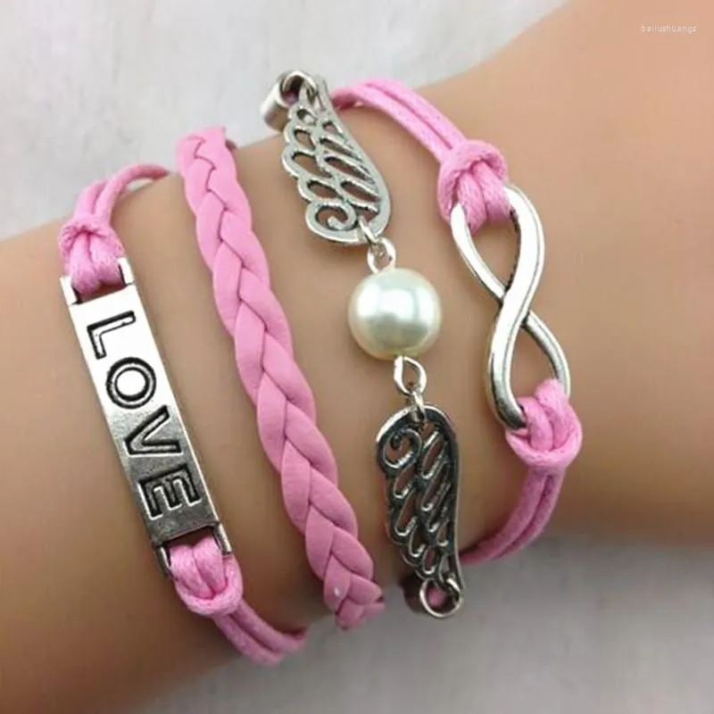 Bangle Selling Multi-layer Braided Bracelets Handmade Leather Bracelet Imitation Pearl Karma Wholesale