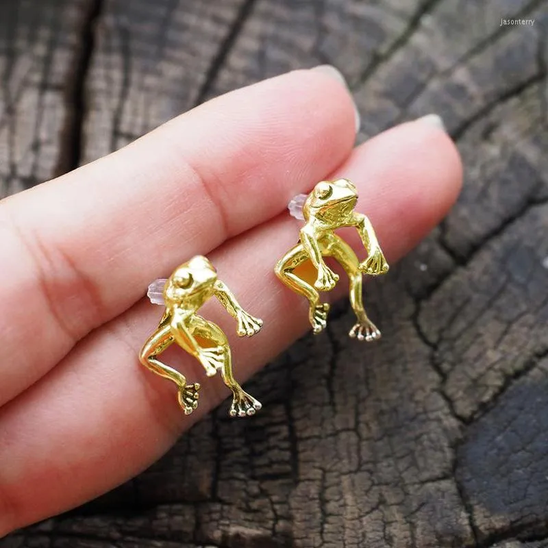 Orecchini a bottone Fashion Creative Retro Frog per regali di gioielli da donna