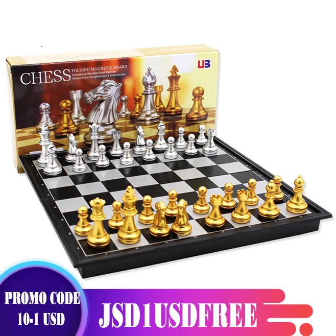 Chess Games Medieval Folding Classic Chess Set With Chessboard 32 Pieces Gold Silver Magnetic Chess Portable Travel Games For Adults Kid Toy 230617