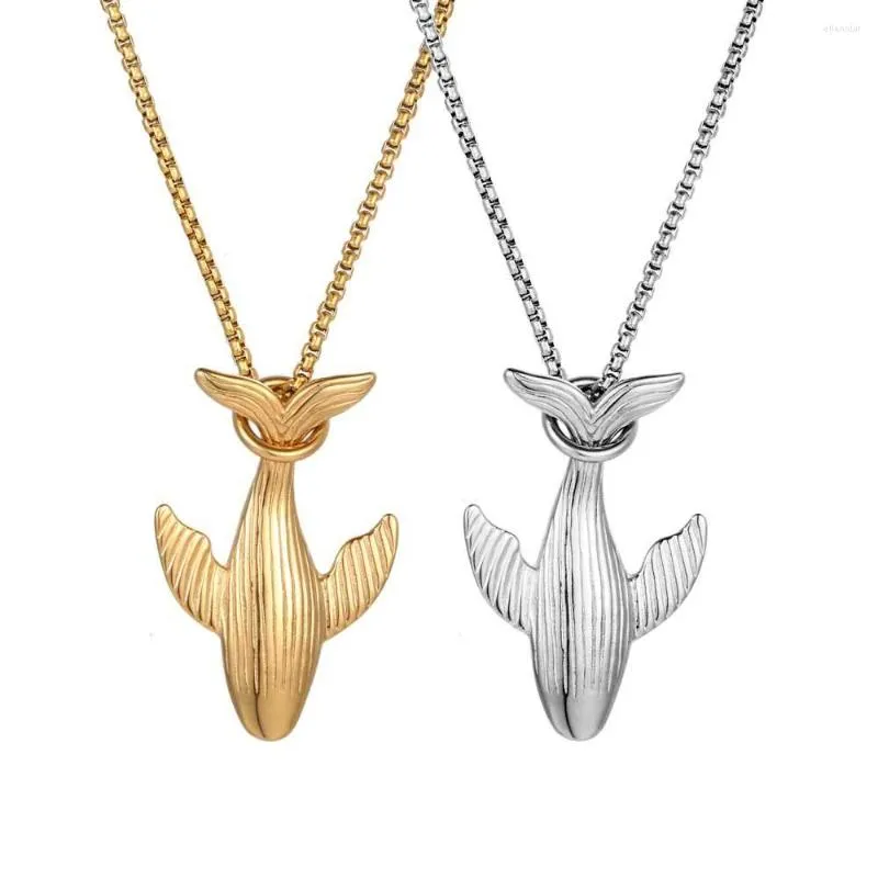 Chaînes Haute Qualité Baleine Mer Animal En Acier Inoxydable Hommes Femmes Colliers Pendentifs Chaîne Simple À La Mode Bijoux De Mode Cadeau En Gros