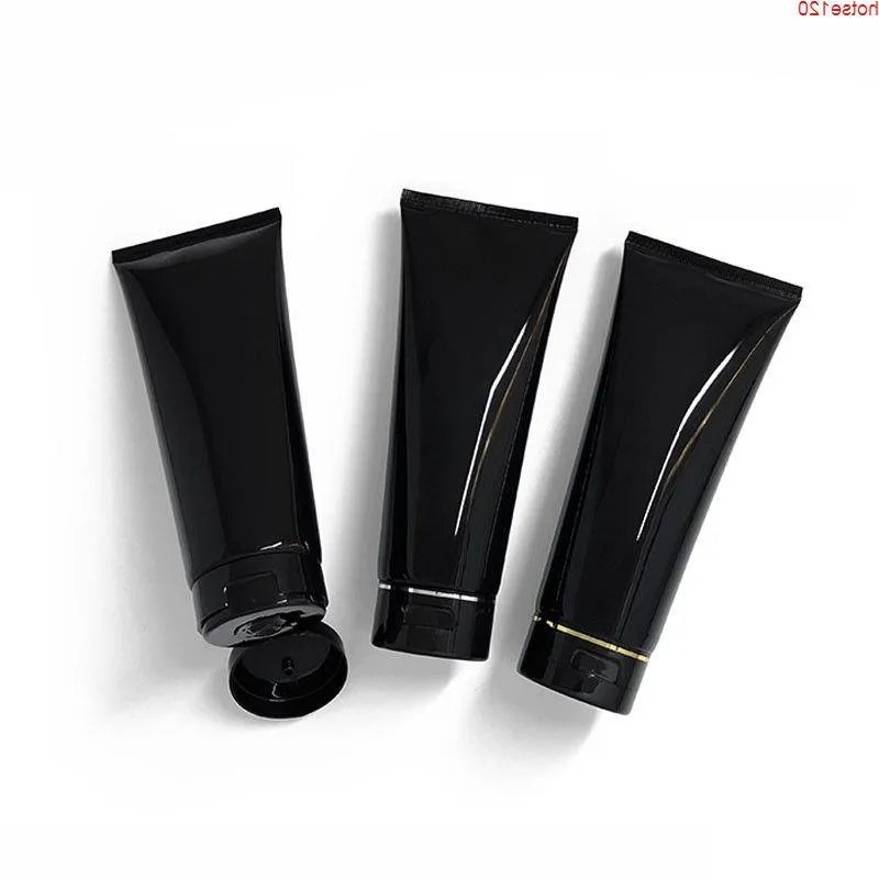 200 ml Black Glossy Cosmetic Soft Tube Travel Makeup Squeeze Sub-Bottling Refillable Packaging Containers Lotion Slang 30 st/lothigh qty cqpkg