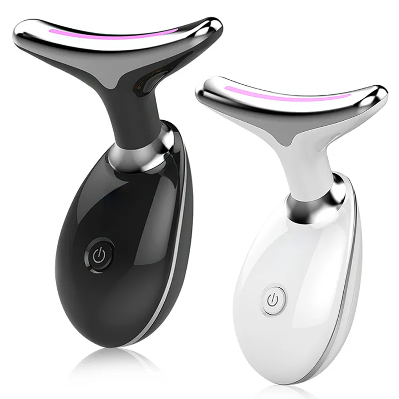 Dispositifs de soins du visage Dispositif de levage du cou EMS Microcourant LED Thérapie Pon Vibration Masseur pour le visage Anti-rides Resserrement Outils de soins de la peau 230617