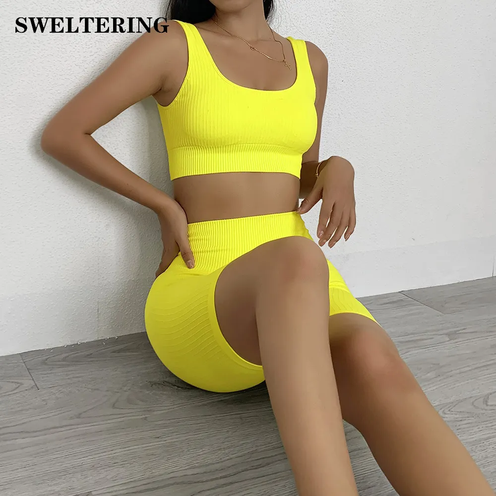 Yoga-Outfit, nahtloses Sport-Set für Damen, BH und kurze Hosen, Sportbekleidung, 2-teiliges Trainings-Outfit, aktiver Fitness-Anzug, Yoga-Gymnastik-Sets, Sportkleidung 230617