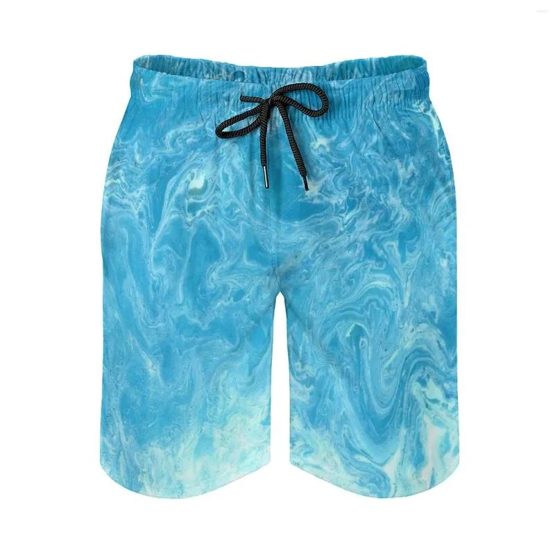 Mäns shorts hav turkosa tryck bad strandbräda baddräkt lösa mäns stammar andas blå varm vacker kall cool