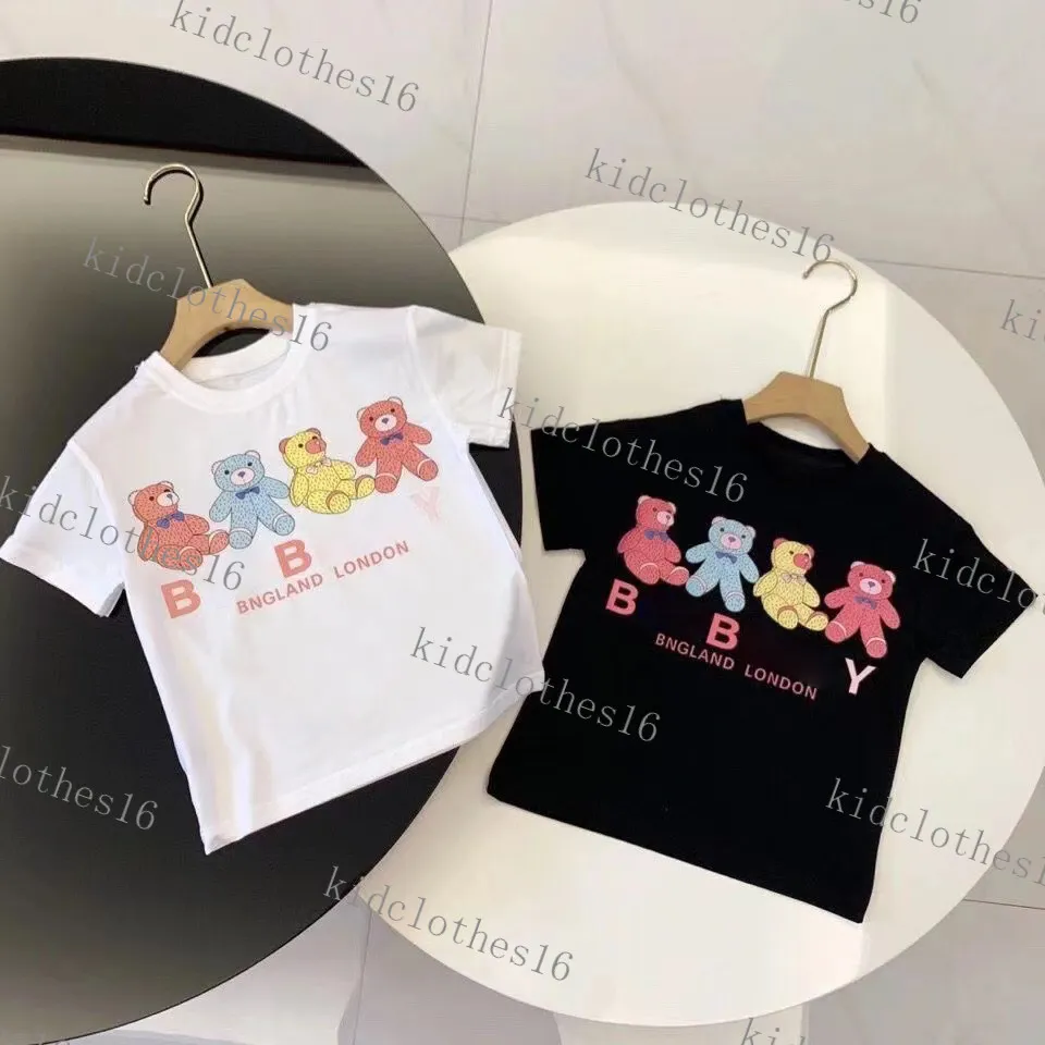 T-shirt Baby Designer Kid Magliette Summer Girls Boys Fashion Tees Bambini Kids Casual Top Lettere T-shirt stampate marchio di lusso nero bianco top tees top brand